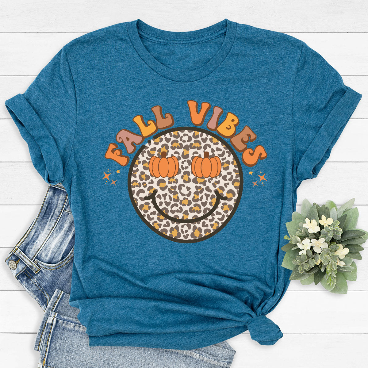 Fall Vibes Smile Shirt, Fall Vibes 2022 T-Shirt, Funny Thanksgiving Tee For 2022