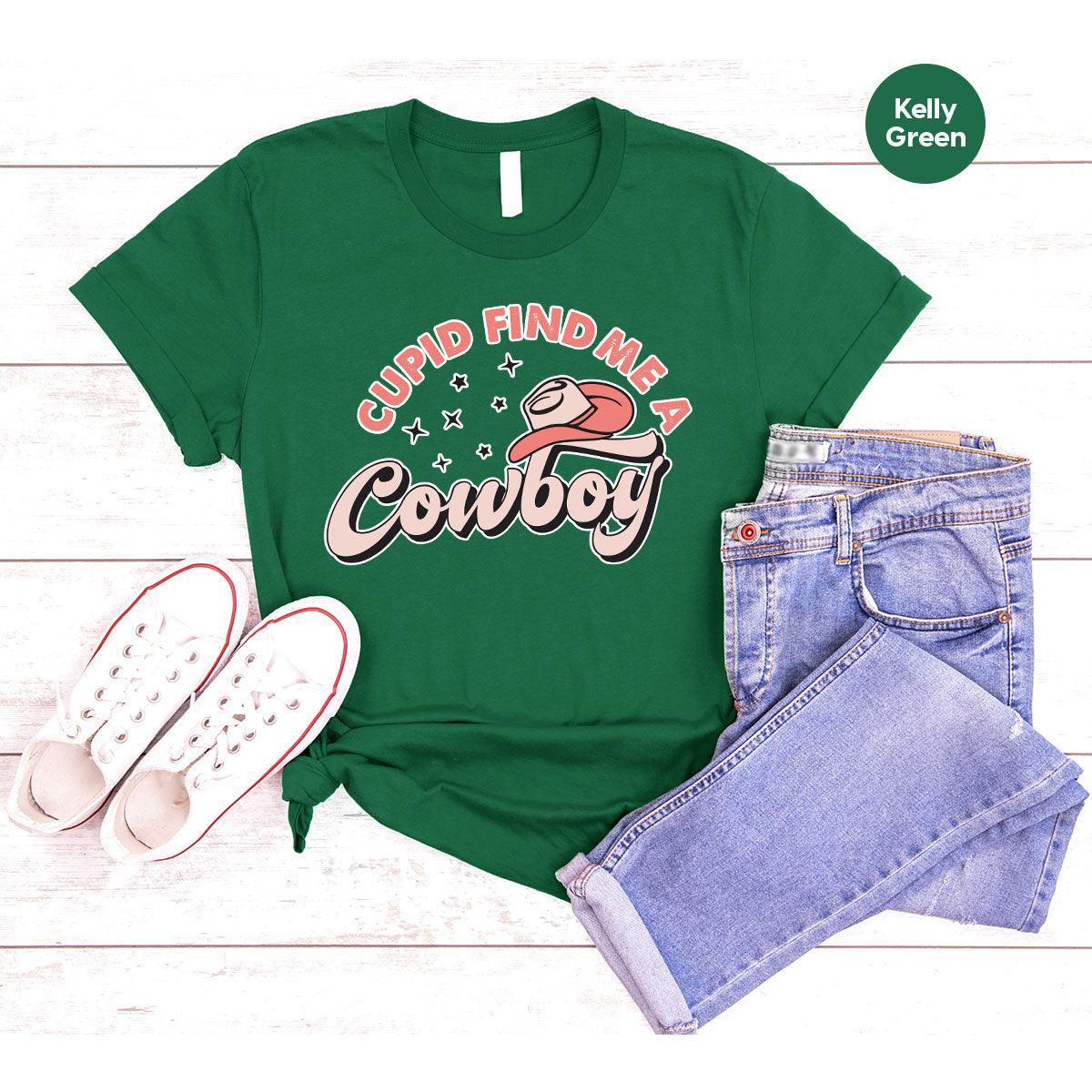 Cupid Find Me A Cowboy Shirt, Valentine Day Shirt, Cowboy Love T-Shirt