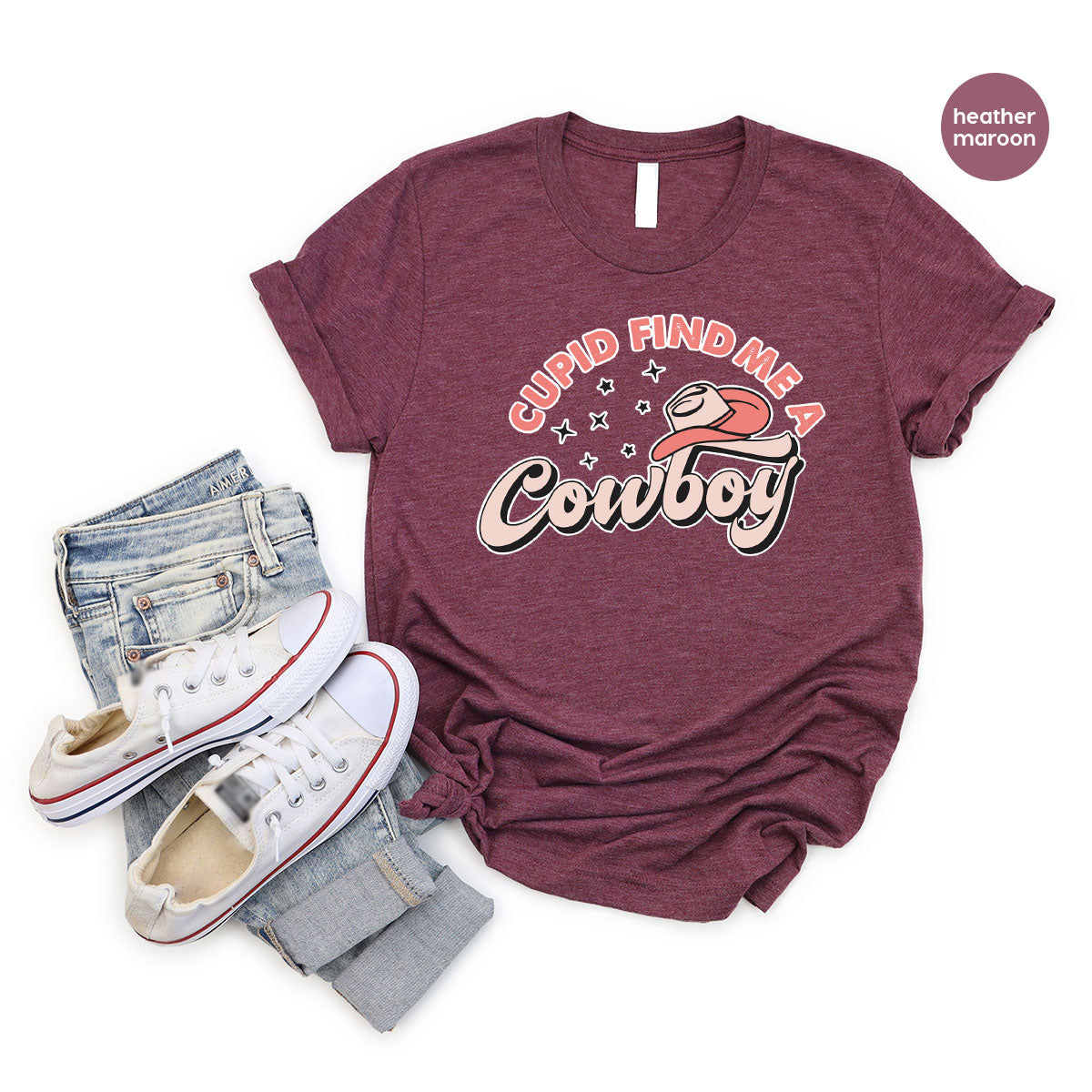 Cupid Find Me A Cowboy Shirt, Valentine Day Shirt, Cowboy Love T-Shirt