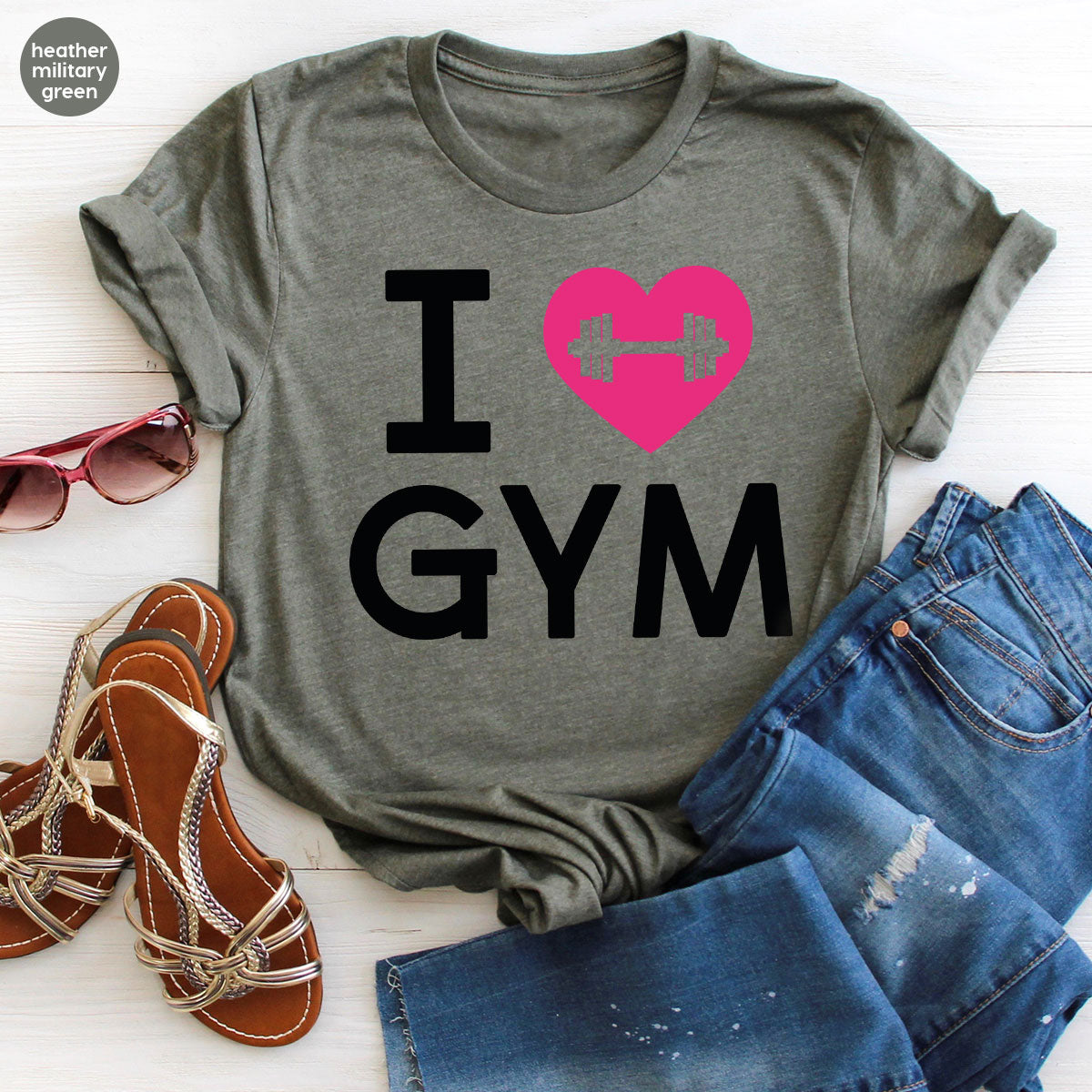 Fitness T-Shirt, GYM Shirt, I Love GYM T-Shirt, T-Shirt For Bodybuilder