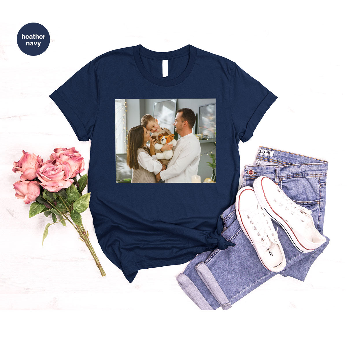 Custom Family T-Shirt, Customizable Photo Shirt, Baby Photo Tee, Family Custom Photo T-Shirt