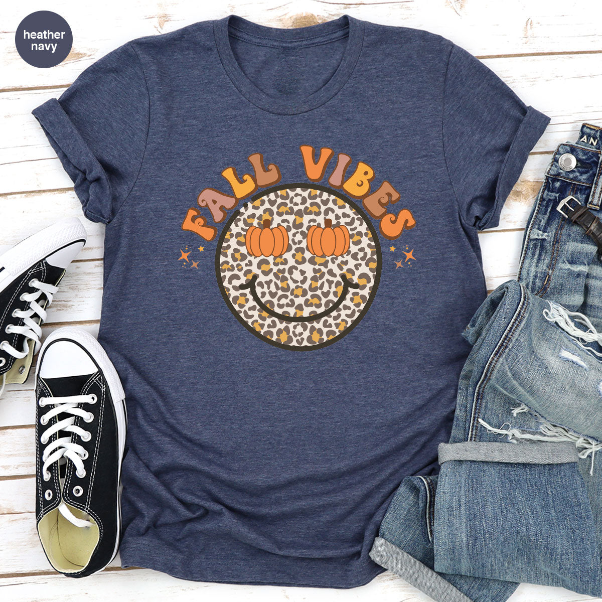 Fall Vibes Smile Shirt, Fall Vibes 2022 T-Shirt, Funny Thanksgiving Tee For 2022