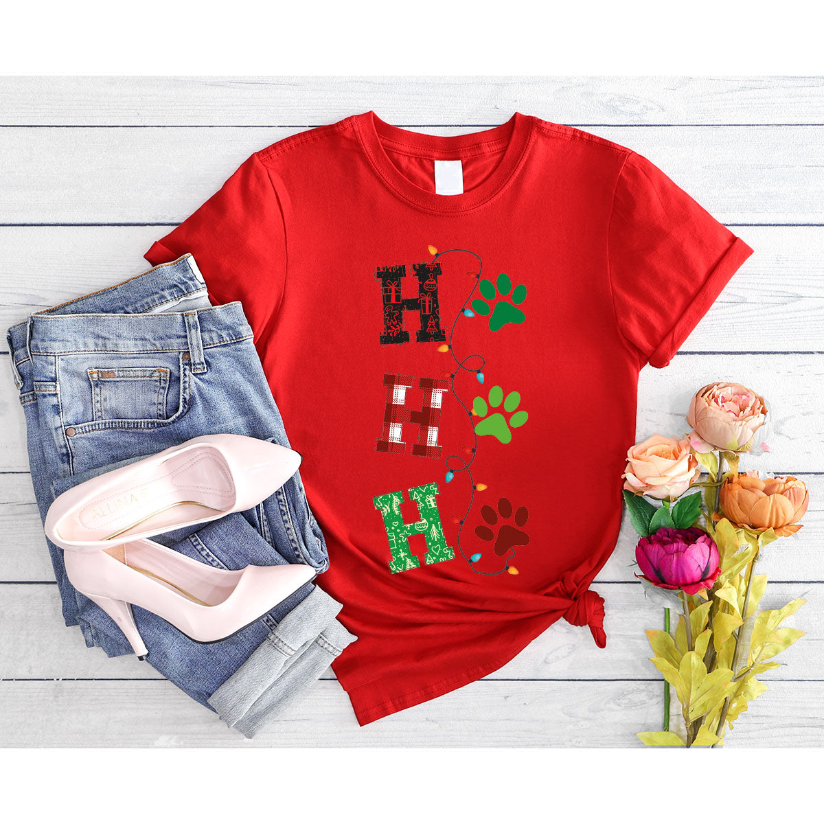 Christmas Cat Shirt, Santa Clause T-Shirt For Cat Mom, Pet Owner Christmas Tee, Dog Christmas Gift