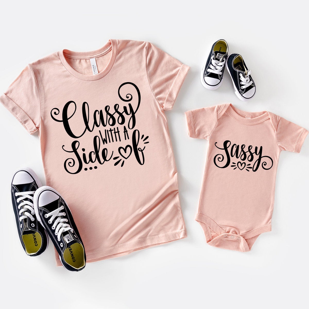 Sassy TShirt, Mama Girl Shirt, Matching Mom And Baby Tee, Classy With A Side Of Sassy, Mama Shirt, Mommy And Me Shirt, Mother Daugther Shirt - Fastdeliverytees.com