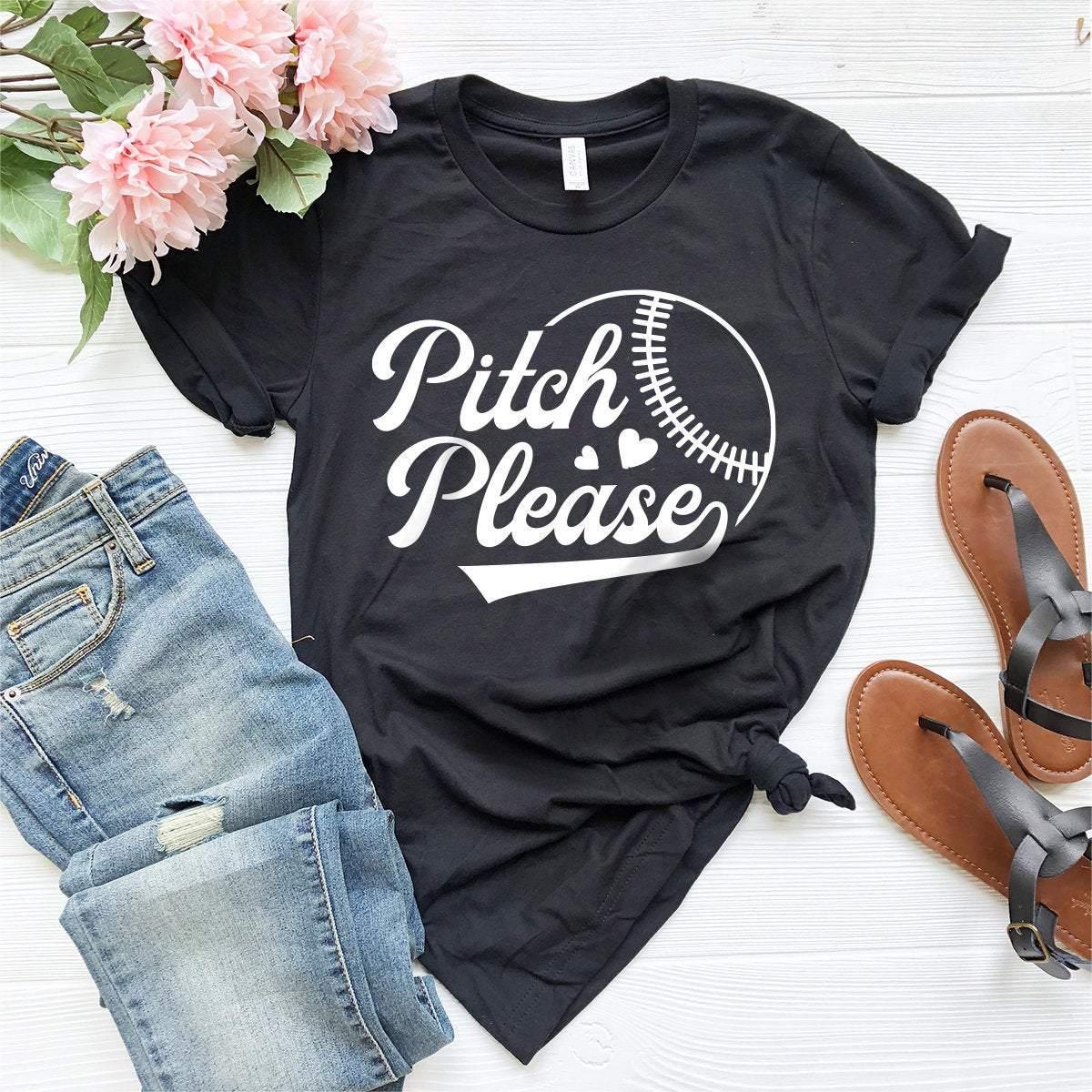Cute Baseball T-Shirt, Pitch and Please Baseball Shirt, Baseball Fan Shirt, Baseball Mom Shirt, Baseball Lover Tshirt, Softball Shirt
