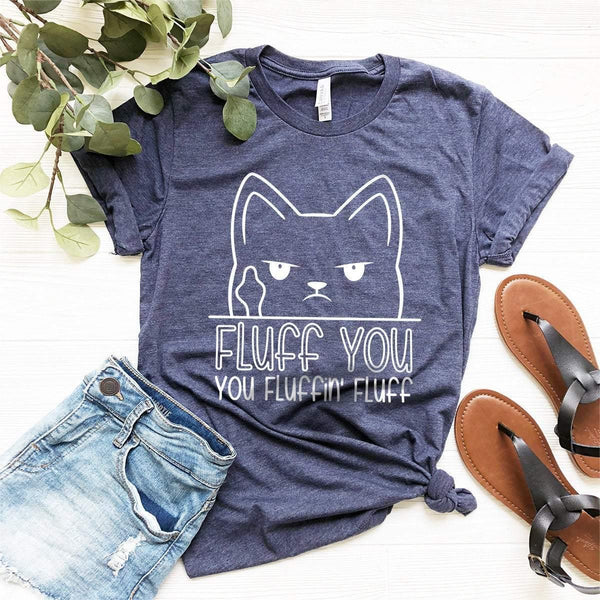 T shirt with cat flipping hot sale you off