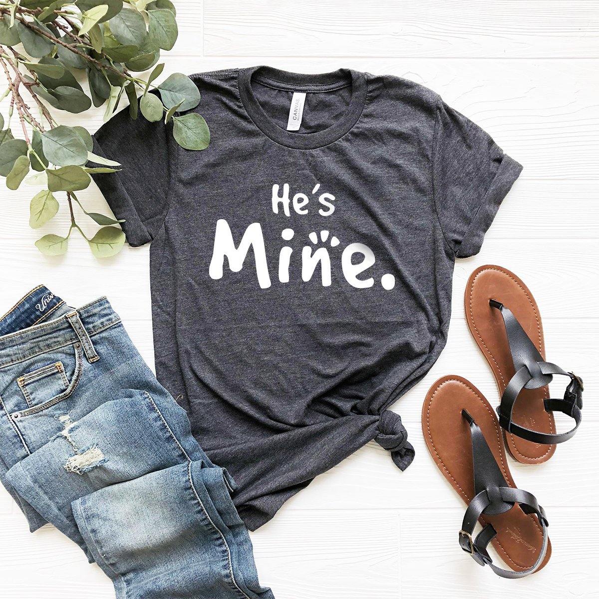 Matching Couple Shirt, He's Mine T-Shirt, She's Mine Shirt, Funny Couple Shirt, Wedding Shirt, Bridal Shirt, Couple Gift, Husband Wife Shir - Fastdeliverytees.com