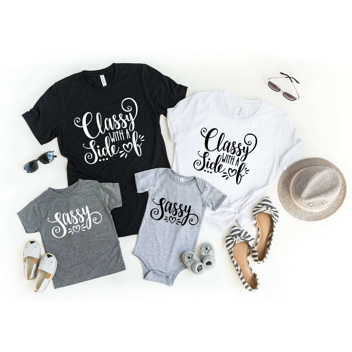 Sassy TShirt, Mama Girl Shirt, Matching Mom And Baby Tee, Classy With A Side Of Sassy, Mama Shirt, Mommy And Me Shirt, Mother Daugther Shirt - Fastdeliverytees.com