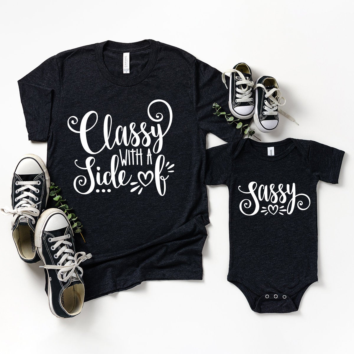 Sassy TShirt, Mama Girl Shirt, Matching Mom And Baby Tee, Classy With A Side Of Sassy, Mama Shirt, Mommy And Me Shirt, Mother Daugther Shirt - Fastdeliverytees.com