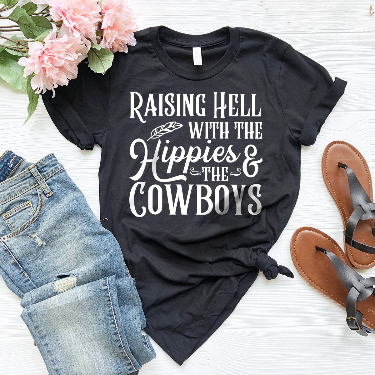 : Raising Hell with The Hippies and The Cowboys Tshirt