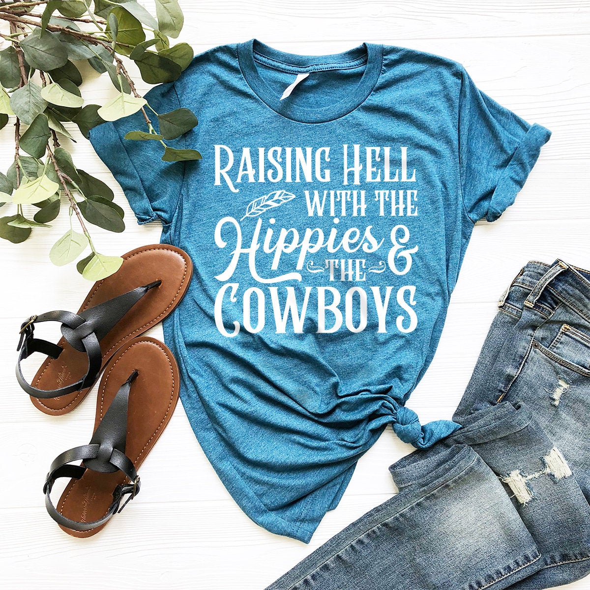 : Raising Hell with The Hippies and The Cowboys Tshirt