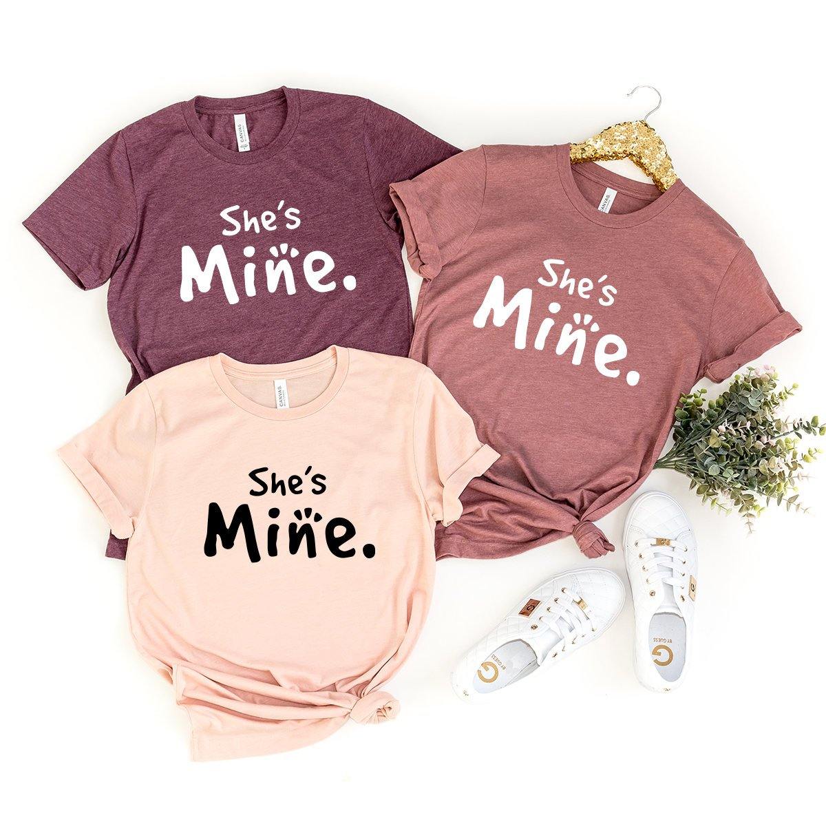 Matching Couple Shirt, He's Mine T-Shirt, She's Mine Shirt, Funny Couple Shirt, Wedding Shirt, Bridal Shirt, Couple Gift, Husband Wife Shir - Fastdeliverytees.com