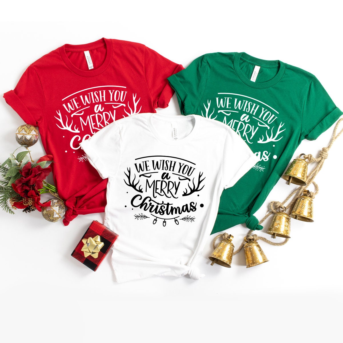 We Wish You A Merry Christmas T-Shirt, Merry Christmas Tshirt, Christmas Party Tee, Christmas Graphic Tee, Christmas Family Shirts - Fastdeliverytees.com