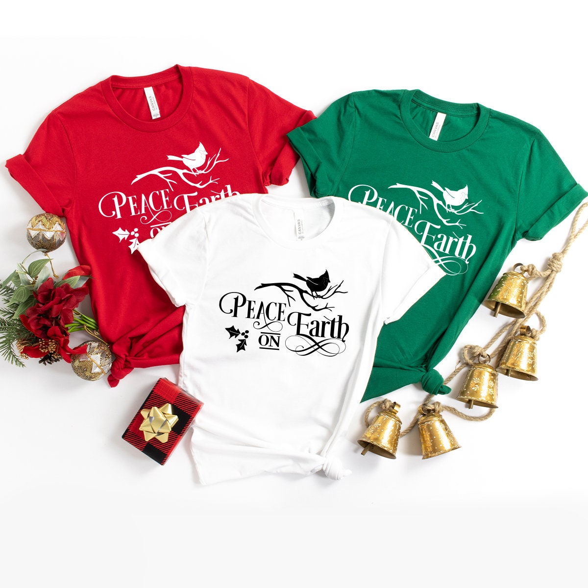 Peace On Earth T-Shirt, Christmas Tshirt, Peace Shirt, Animal Peace Shirt, Funny Christmas Shirt, Earth Christmas Shirt, Peace Graphic Shirt - Fastdeliverytees.com