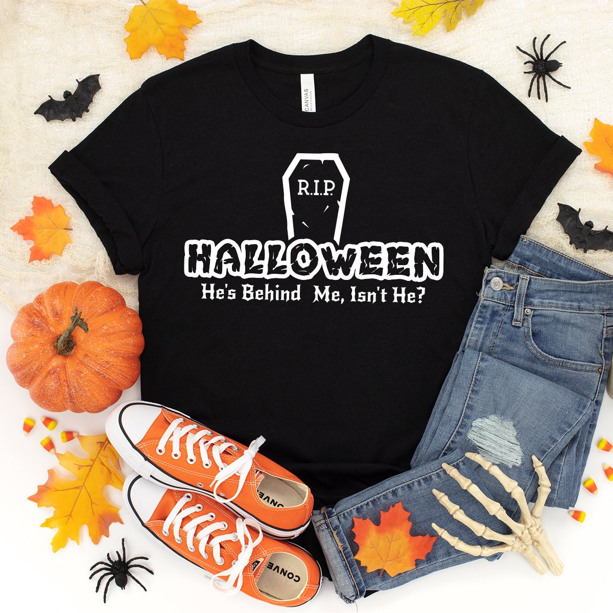 Halloween RIP Shirt, He Is Behind Me Is He ?, Fall Shirt, Witch Halloween Shirt, Fall Shirt, Witchy Shirt, Halloween TShirt, Halloween Gifts - Fastdeliverytees.com