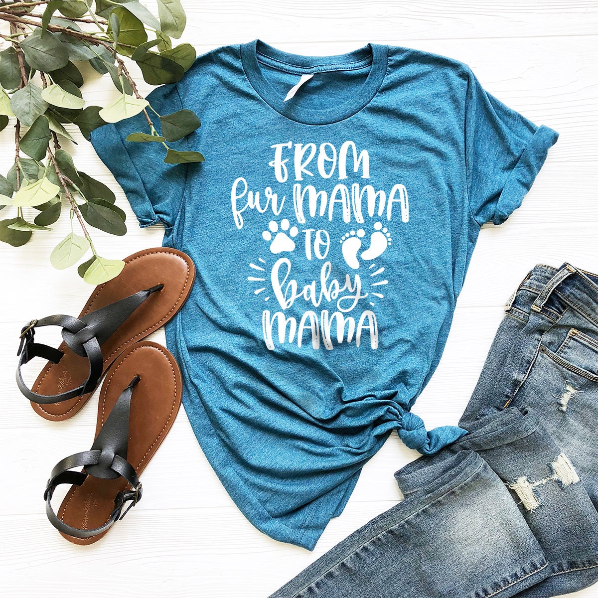 Baby Announcement Shirt, From Fur Mama To Baby Mama Shirt, New Mom Gif –