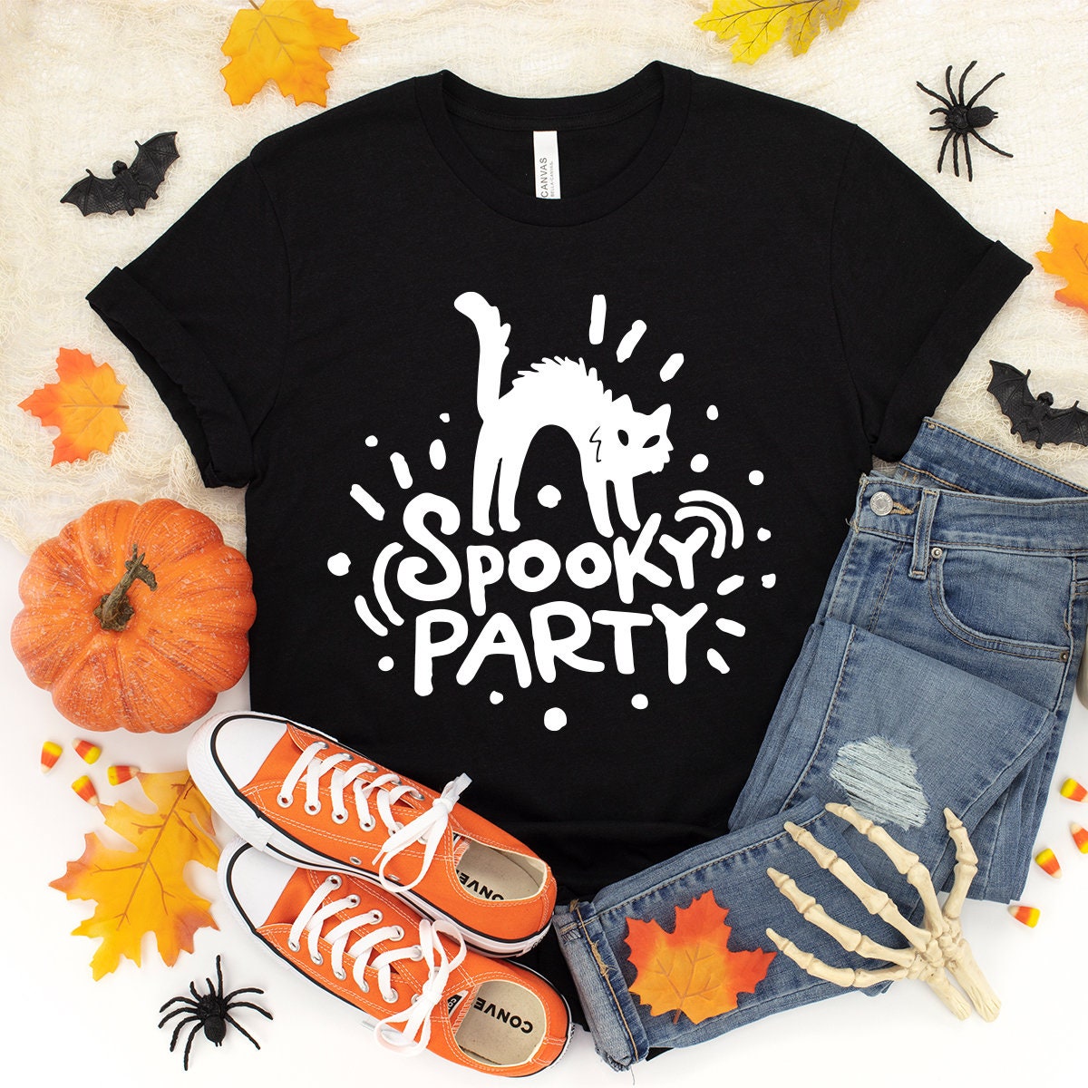 Spooky Shirt, Halloween Shirt, Spooky Cat Shirt, Halloween Cat Shirt, Fall Tshirt, Halloween Gift, Halloween T-Shirt, Spooky Party Shirt - Fastdeliverytees.com