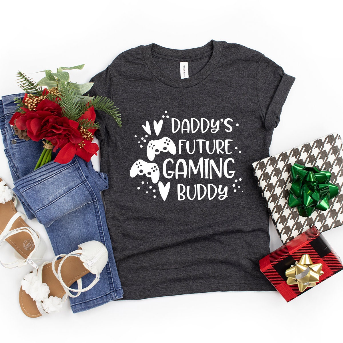 Daddy Gamer T Shirt, Daddy And Baby Shirt, Funny Baby Shirt, Daddy's Gaming Buddy Shirt, New Dad T-Shirt, Gift For Dad, Daddy and Me Shirt - Fastdeliverytees.com