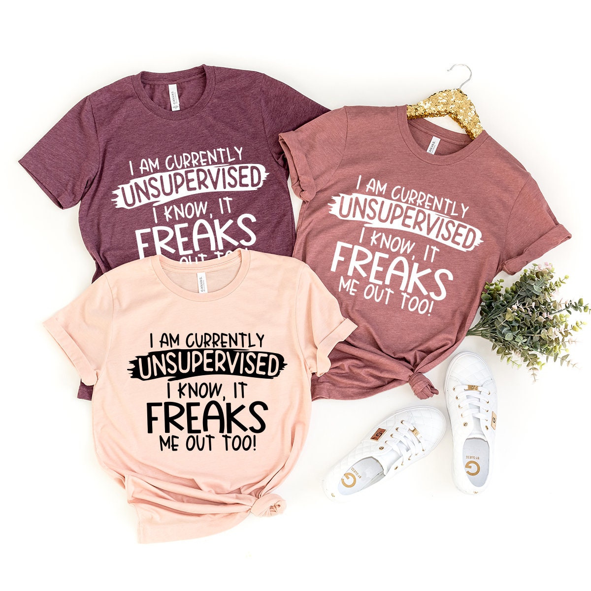 Funny Adult Humor Shirt, Shirt With Funny Saying, I Am Currently Unsupervised I Know It Freaks Me Out Too Shirt, Sarcastic Immature Shirt - Fastdeliverytees.com