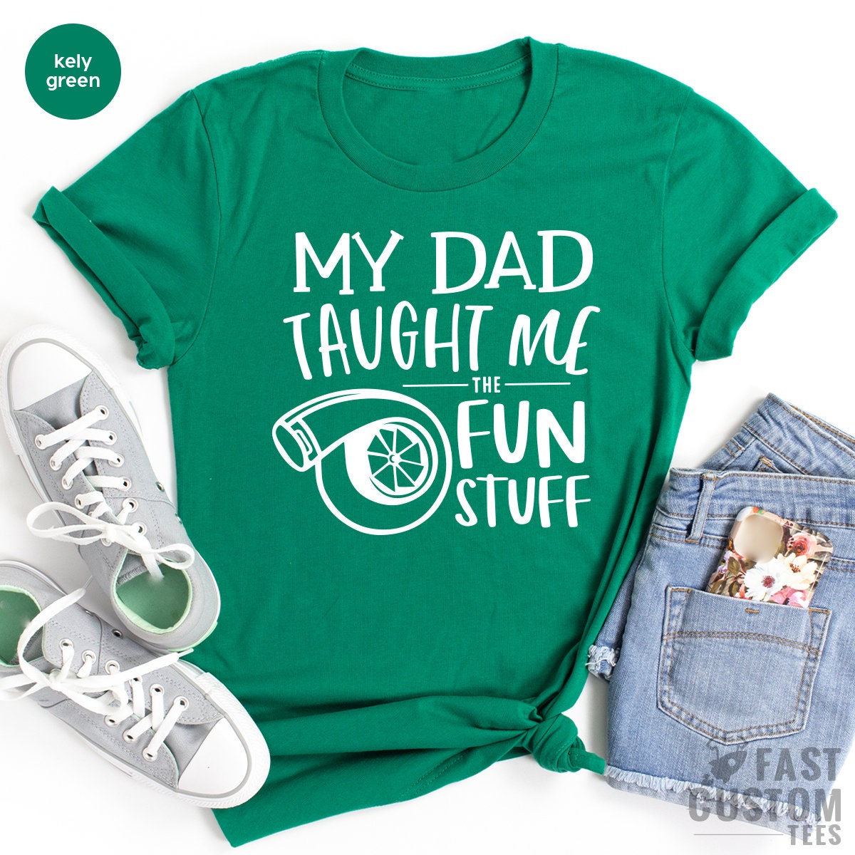 Turbo Baby Shirt, Car Baby Bodysuit, My Dad Taught Me Fun Stuff