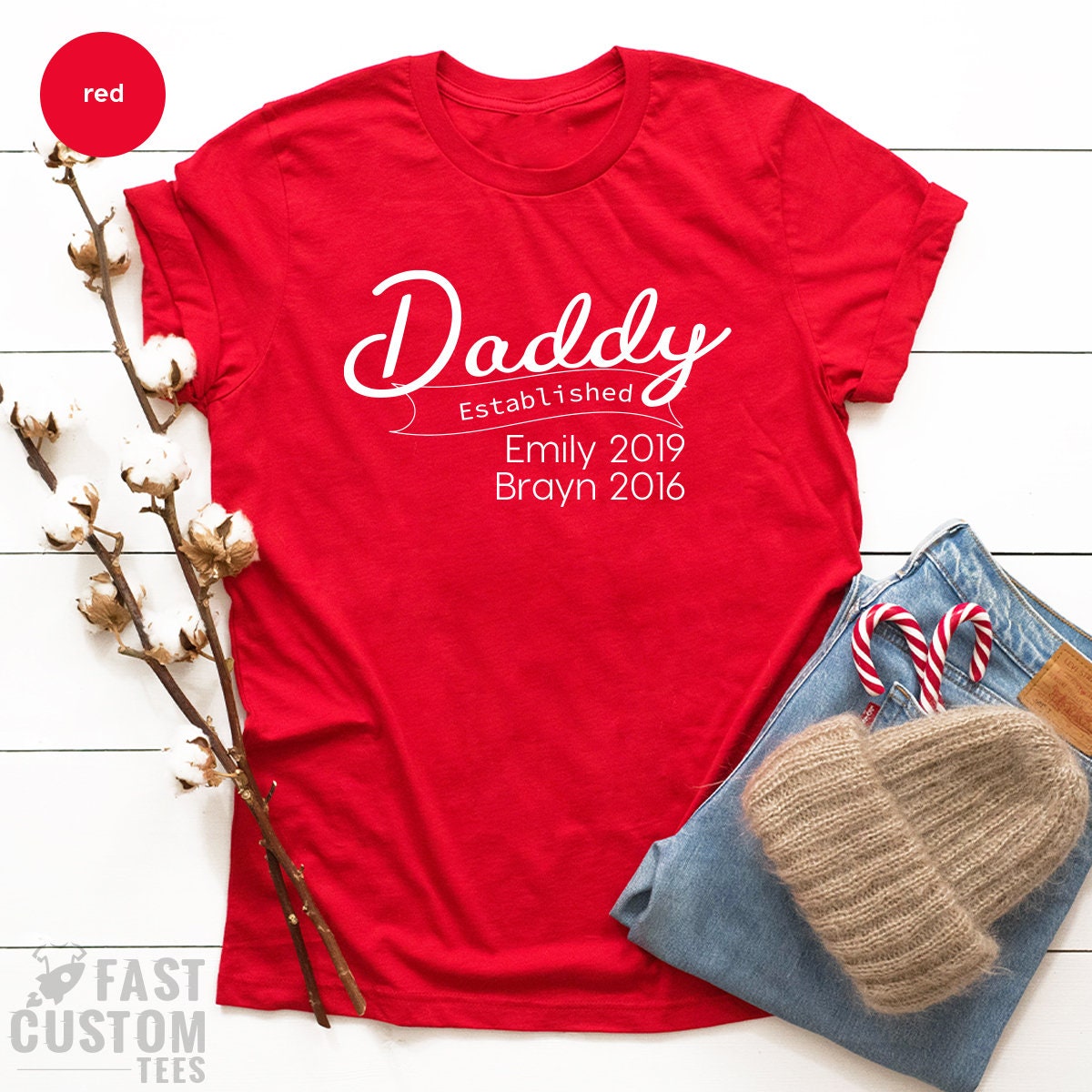 Personalized Dad Est.Shirt Birthday Gift for Dad Shirt for Dad