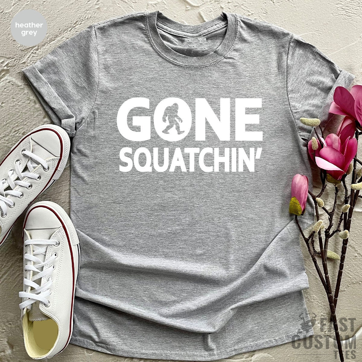 Funny Bigfoot Hunter Shirt, Outdoor Hunt Shirt, Gone Squatchin Tee, Sa –