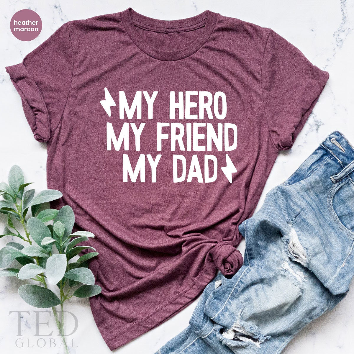 Dad Shirt, Daddy TShirt, Fathers Day Gift, Hero Dad Shirt, Super Daddy T Shirt, Best Papa Tee, My Hero My Friend My Dad , Gift From Kids - Fastdeliverytees.com