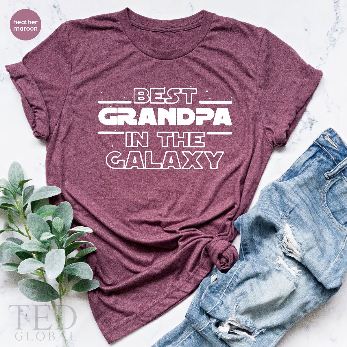 Grandpa Fathers Day Gift, Papa Shirts, Best Grandpa In The Galaxy, Grandpa Shirt, Fathers Day Papa, Grandpa Gift, Baby Announcement For Dad - Fastdeliverytees.com