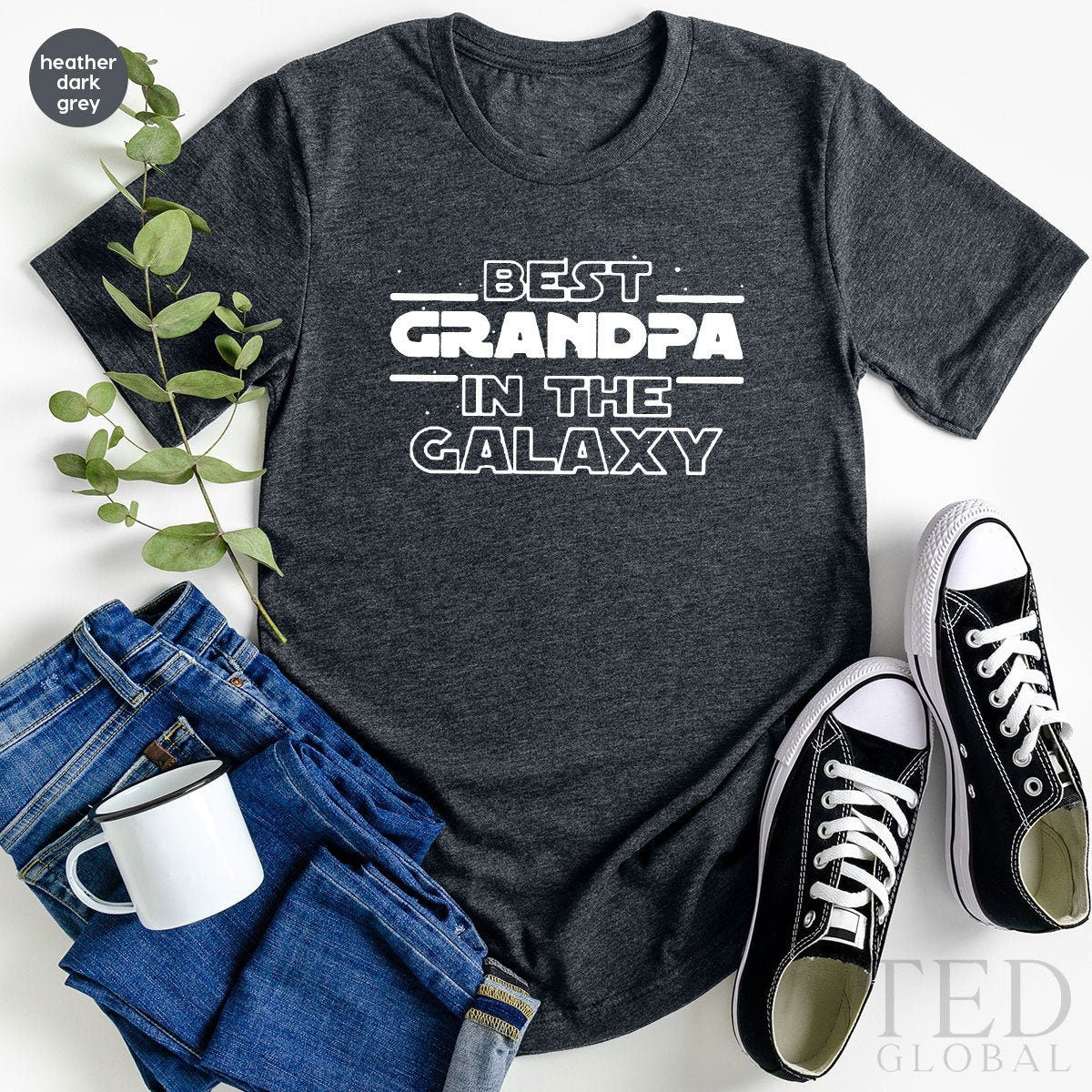 Grandpa Fathers Day Gift, Papa Shirts, Best Grandpa In The Galaxy, Grandpa Shirt, Fathers Day Papa, Grandpa Gift, Baby Announcement For Dad - Fastdeliverytees.com