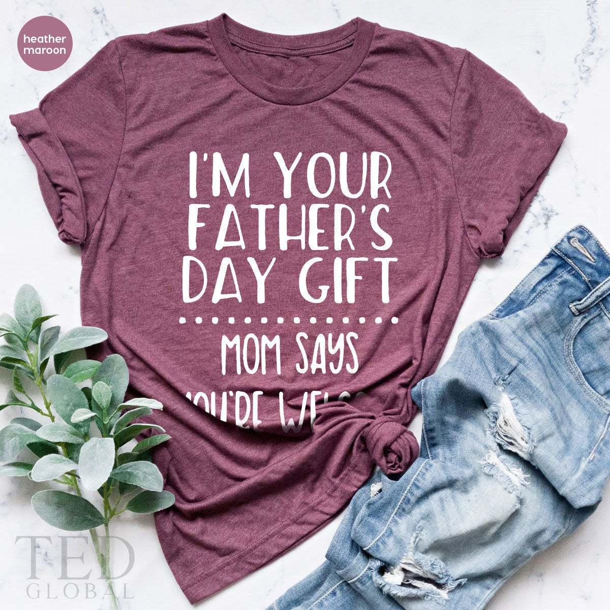 First Fathers Day Bodysuit, Funny Body Suit, I'm Your Fathers Day Gift, Mom Says Your Welcome Bodysuit, Baby Girl Outfit, Baby Announcement - Fastdeliverytees.com