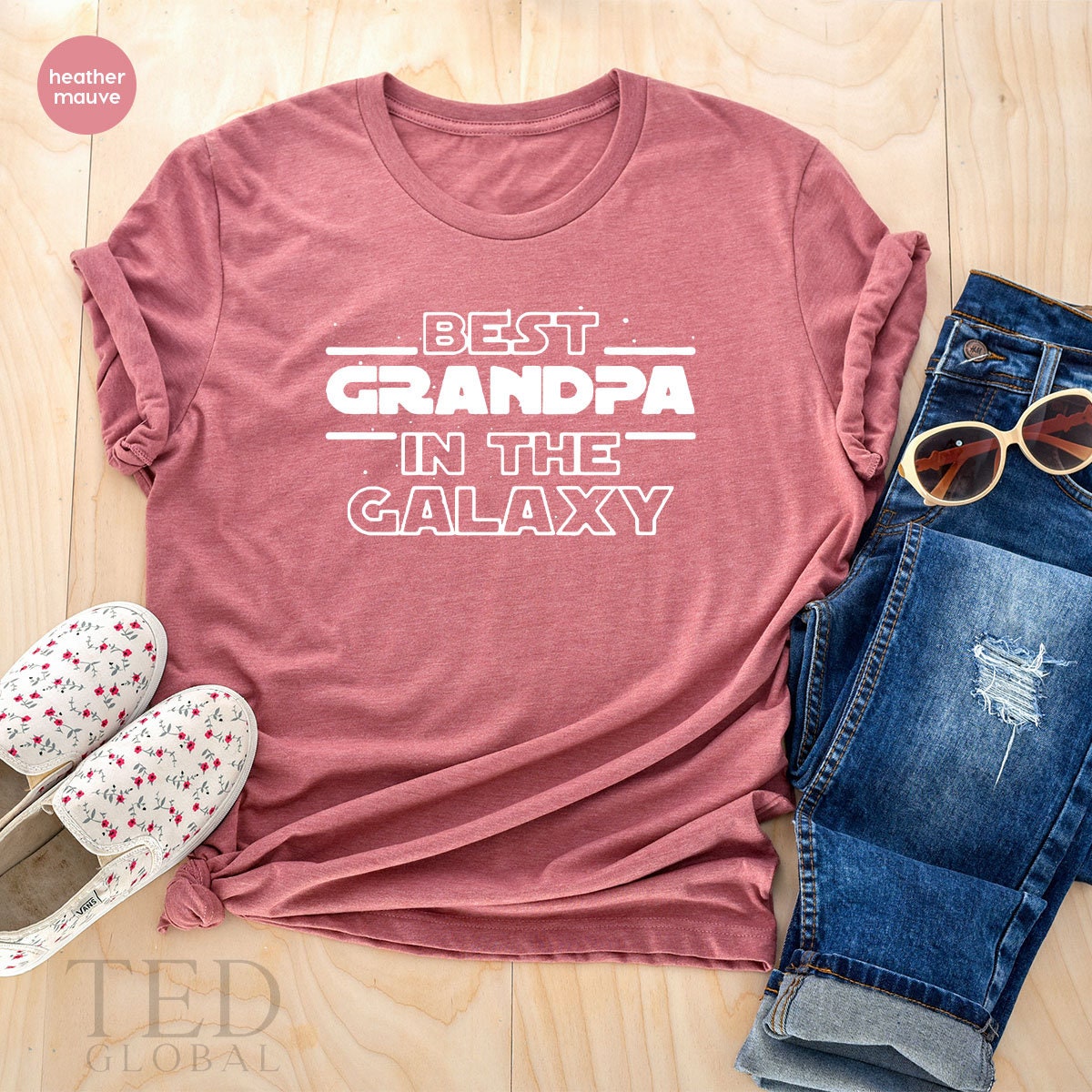 Grandpa Fathers Day Gift, Papa Shirts, Best Grandpa In The Galaxy, Grandpa Shirt, Fathers Day Papa, Grandpa Gift, Baby Announcement For Dad - Fastdeliverytees.com