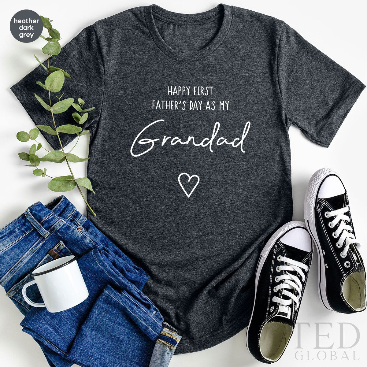 First Fathers Day  Shirt, Grandad Shirt, New Grandpa Shirt, Grandpa Fathers Day Gift, Grandpa To Be Shirt, Baby Announcement For Dad - Fastdeliverytees.com