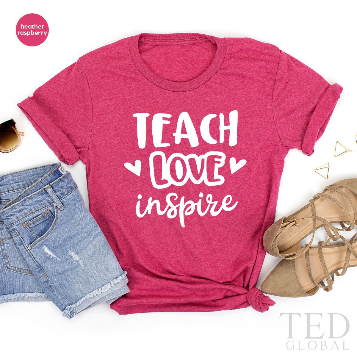 Teach Love Inspire Shirt, Teacher Shirt, Gift for Teacher, Kindergarten Teacher Shirt, Inspirational Shirt, Teacher Appreciation Gift