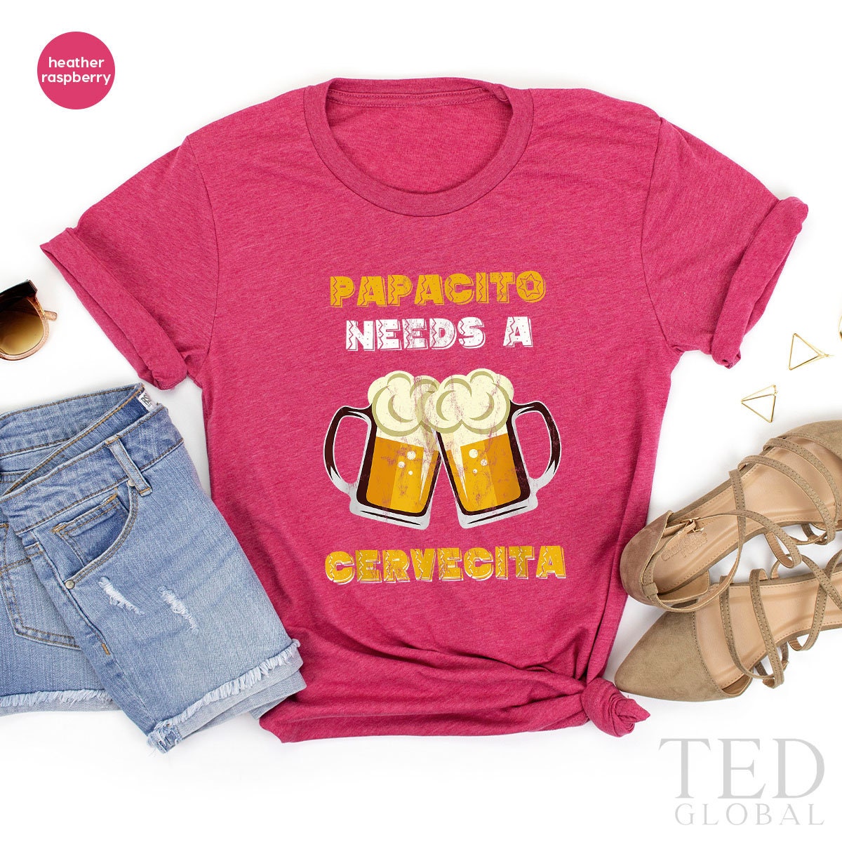 Cute Drinking T-Shirt, Papacito Needs A Cervecita T Shirt, Alcohol Lover Tee, Funny Father Shirts, Daddy's Drink Shirt, Gift For Father - Fastdeliverytees.com