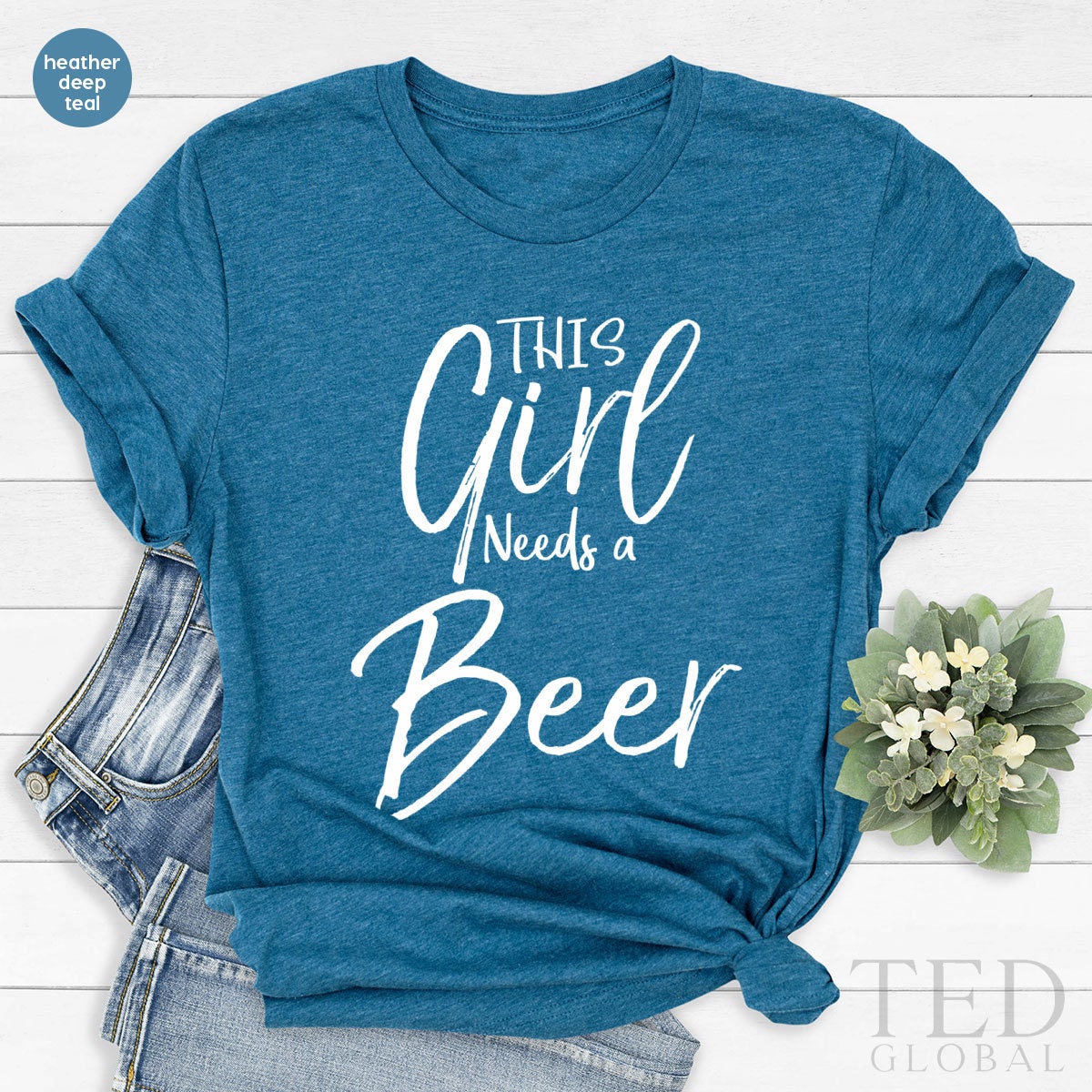 Drinking Time T-Shirt, This Girl Needs A Beer Shirt, Beer Lover Tee, Girl's Beer Shirts, Alcohol Shirt, Beer TShirt, Gift For Drinking Girl - Fastdeliverytees.com