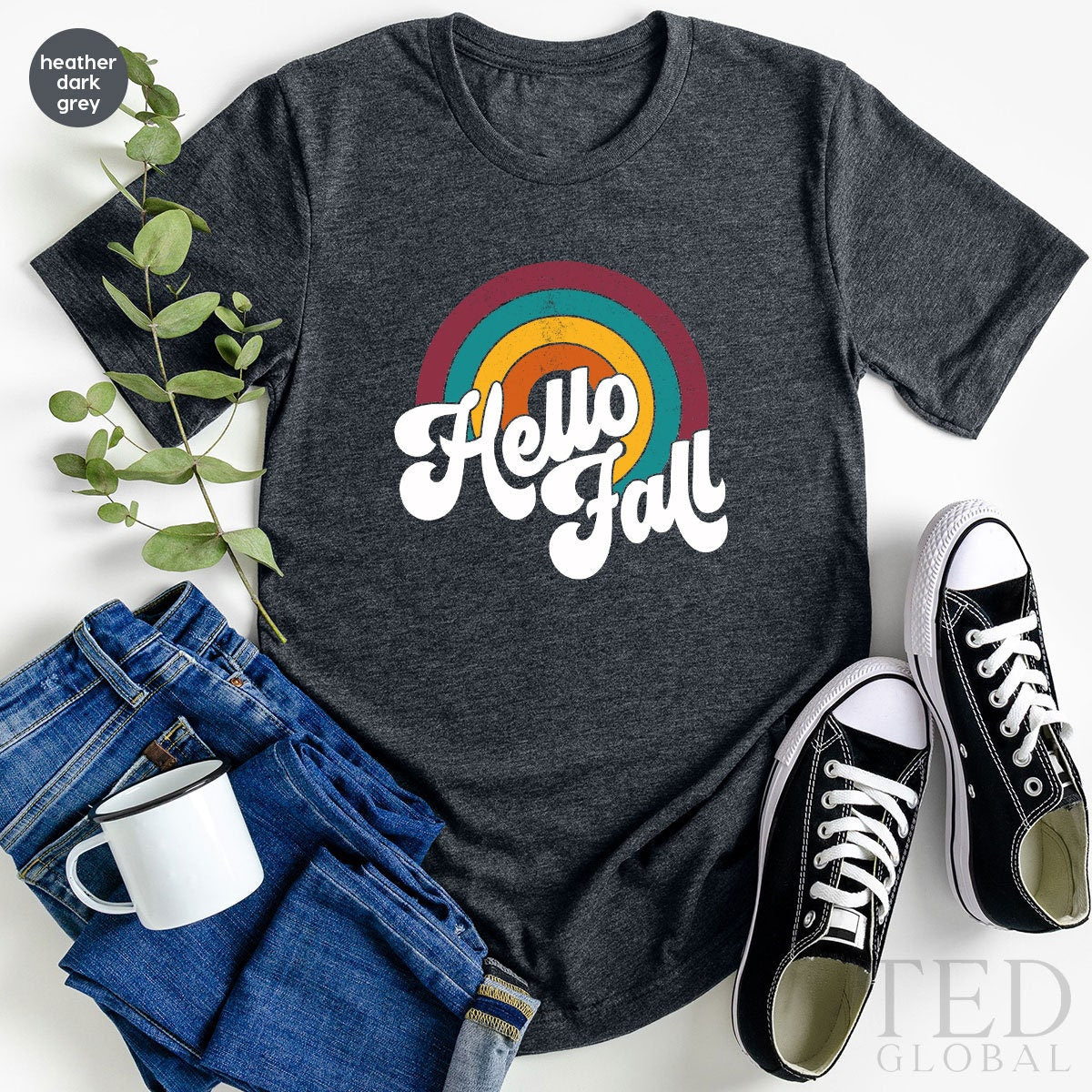 Cute Hello Fall Shirt, Autumn T Shirt, Fall Vibes T Shirt, Pumpkin Season Shirts, Winter Is Coming Tee, Rainbow T-Shirt, Gift For Fall - Fastdeliverytees.com