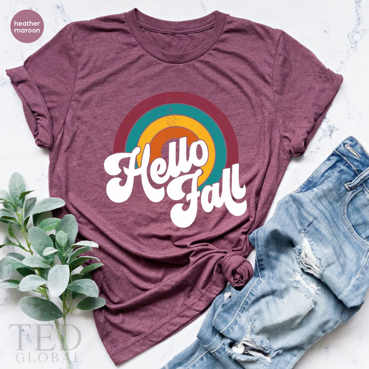 Cute Hello Fall Shirt, Autumn T Shirt, Fall Vibes T Shirt, Pumpkin Season Shirts, Winter Is Coming Tee, Rainbow T-Shirt, Gift For Fall - Fastdeliverytees.com