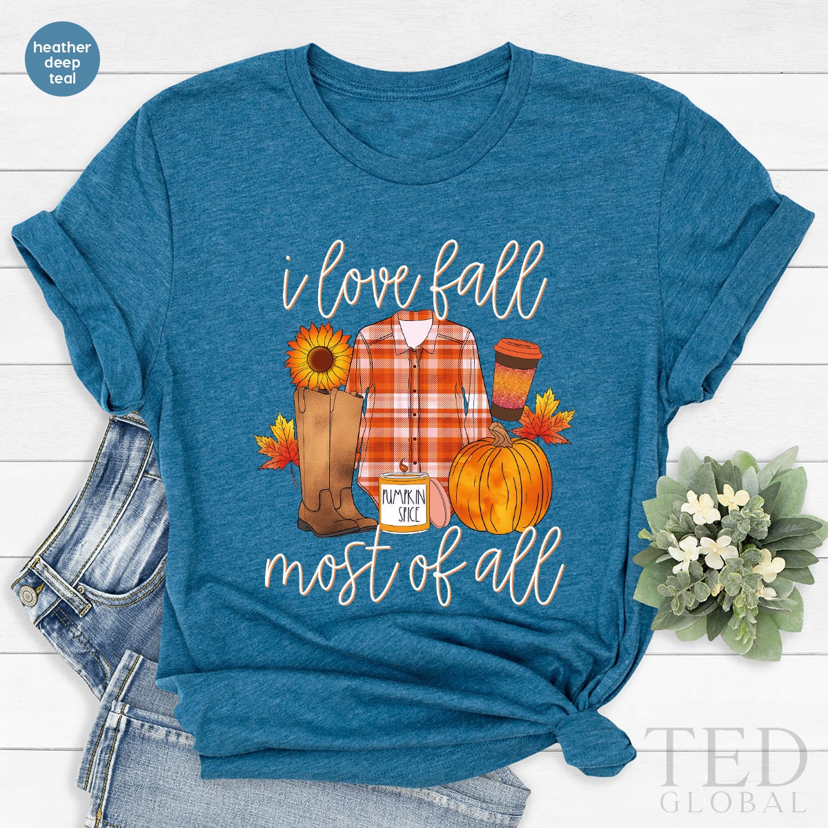 Cute Fall Shirt, I Love Fall T Shirt, Pumpkin Season T Shirt, Most Of All Shirts, Autumn Tee, Autumn Breezes T-Shirt, Family Fall Gift - Fastdeliverytees.com