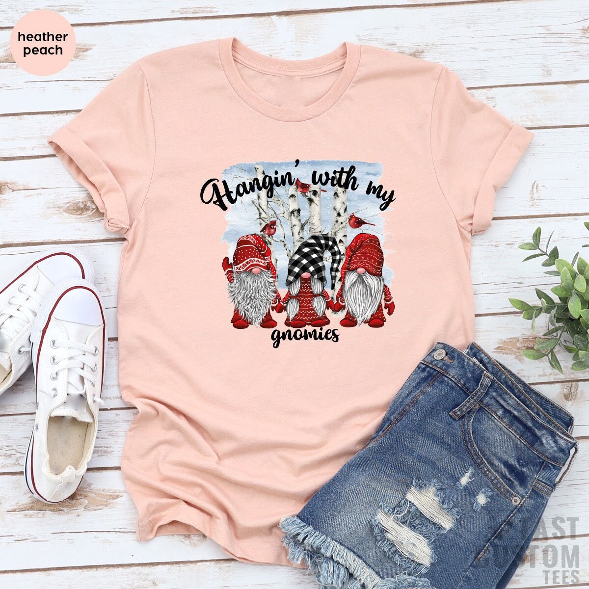 Hanging with my Gnomies Christmas T-Shirt, Merry Noel Shirt, Women Christmas T-shirt, Christmas Gift, Cute Christmas, Family Christmas Shirt - Fastdeliverytees.com