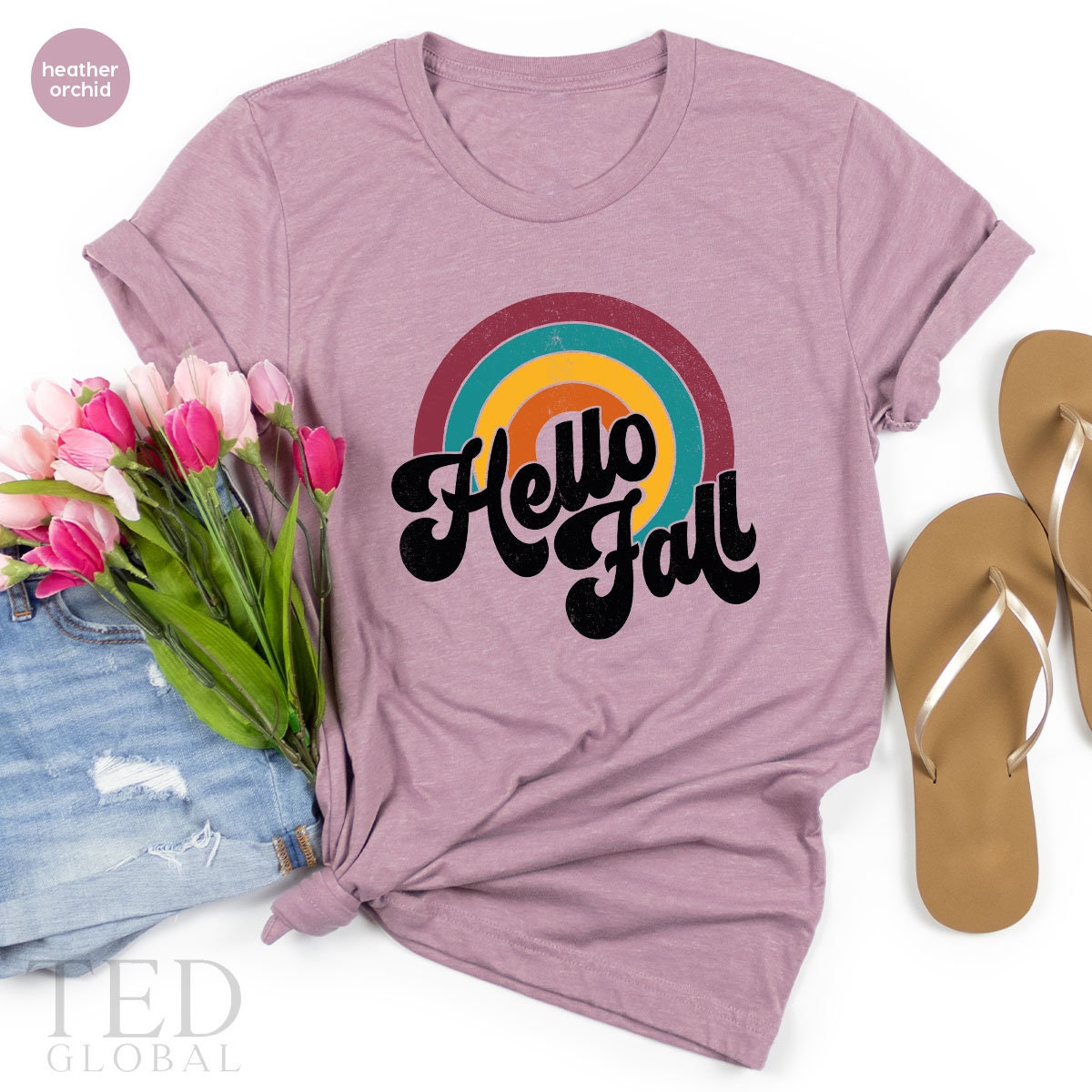 Cute Hello Fall Shirt, Autumn T Shirt, Fall Vibes T Shirt, Pumpkin Season Shirts, Winter Is Coming Tee, Rainbow T-Shirt, Gift For Fall - Fastdeliverytees.com