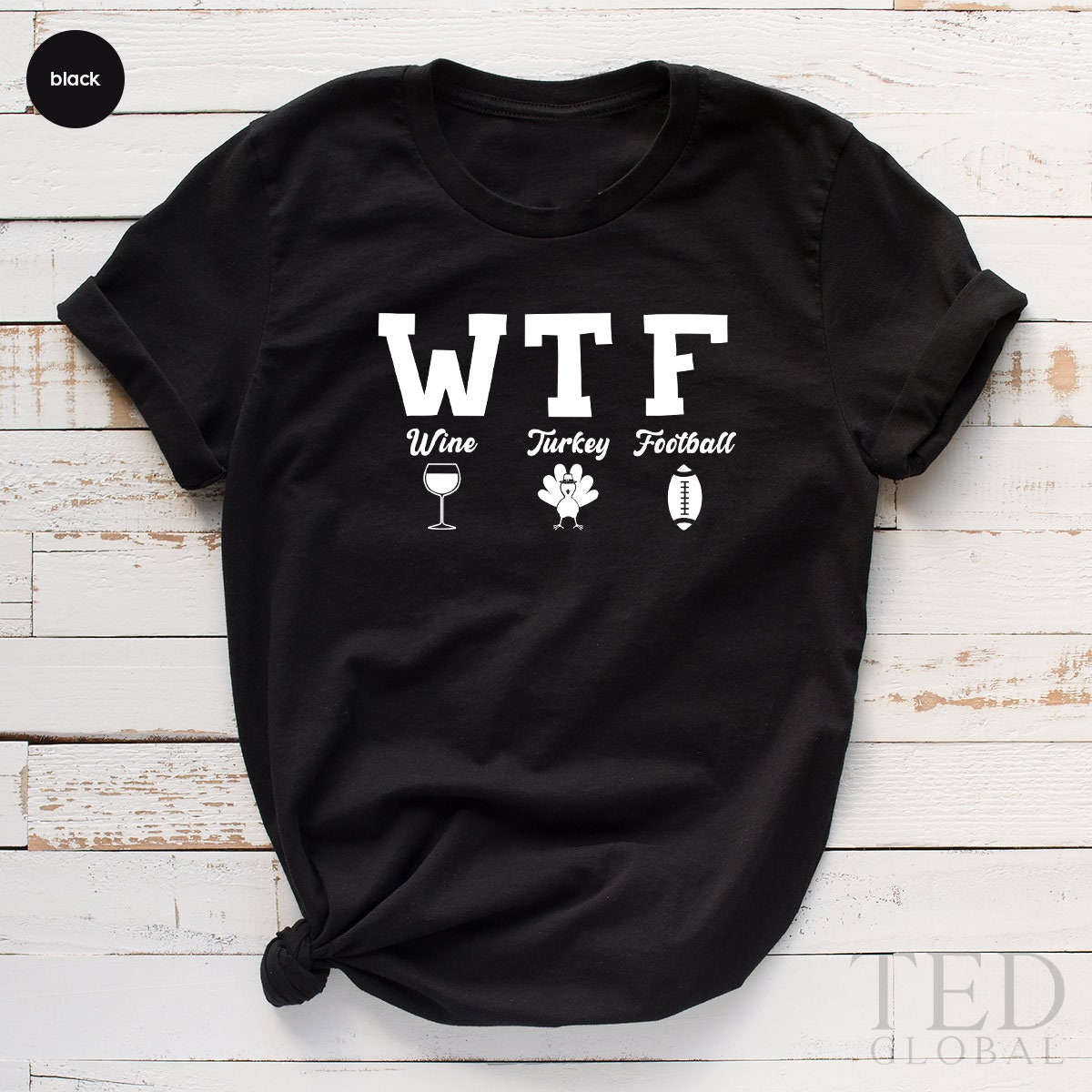 WTF Wine Turkey Football Jacksonville Jaguars Thanksgiving Youth T