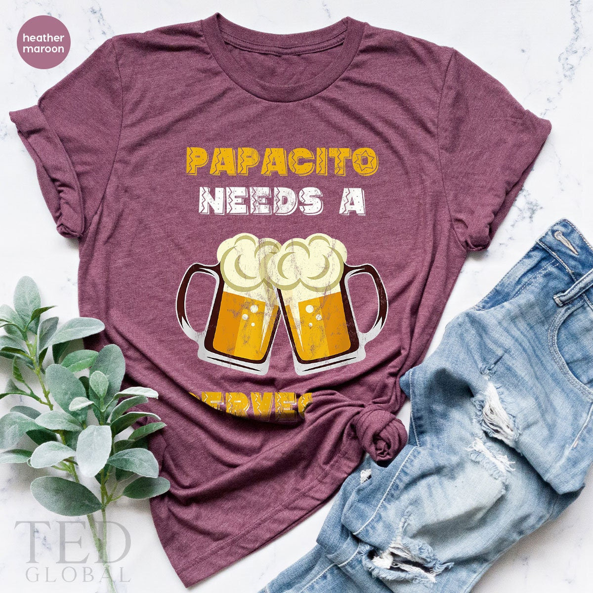 Cute Drinking T-Shirt, Papacito Needs A Cervecita T Shirt, Alcohol Lover Tee, Funny Father Shirts, Daddy's Drink Shirt, Gift For Father - Fastdeliverytees.com