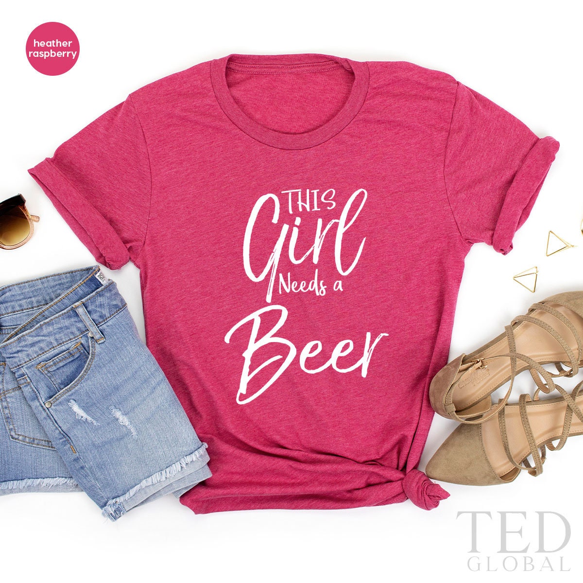 Drinking Time T-Shirt, This Girl Needs A Beer Shirt, Beer Lover Tee, Girl's Beer Shirts, Alcohol Shirt, Beer TShirt, Gift For Drinking Girl - Fastdeliverytees.com