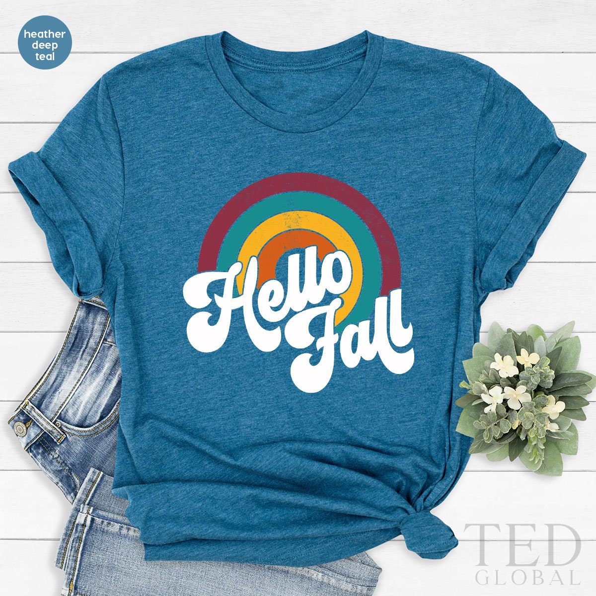 Cute Hello Fall Shirt, Autumn T Shirt, Fall Vibes T Shirt, Pumpkin Season Shirts, Winter Is Coming Tee, Rainbow T-Shirt, Gift For Fall - Fastdeliverytees.com