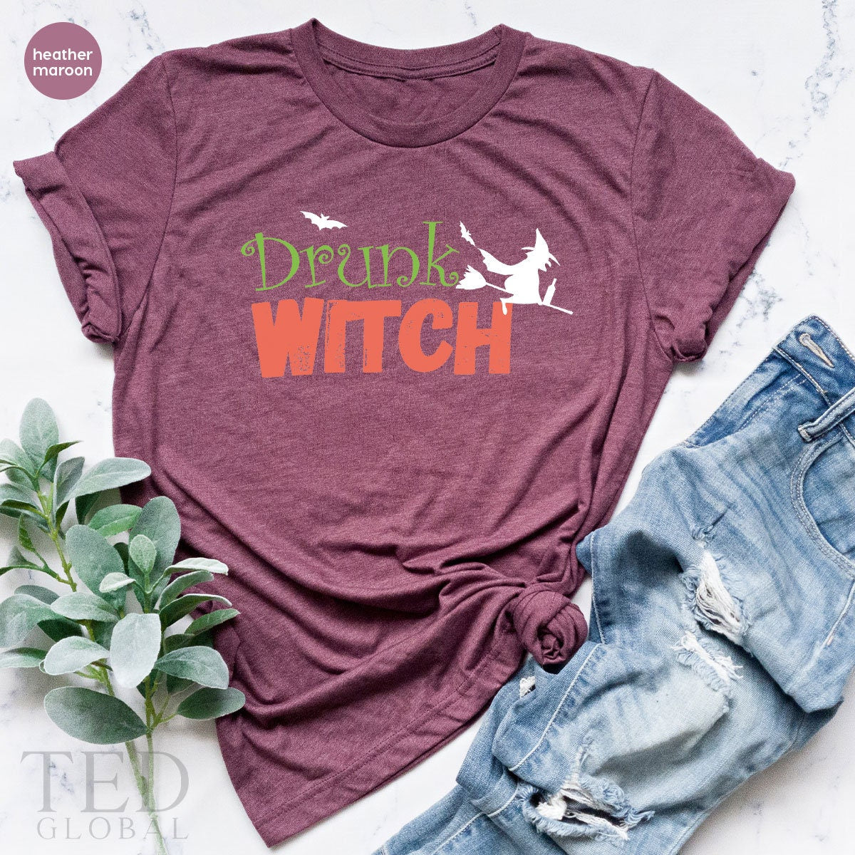 Drunk Witch Shirt, Halloween Vibes T Shirt, Cute Halloween T Shirt, Halloween Shirts, Witch Broom Tee, Halloween T-Shirt, Gift For Her - Fastdeliverytees.com