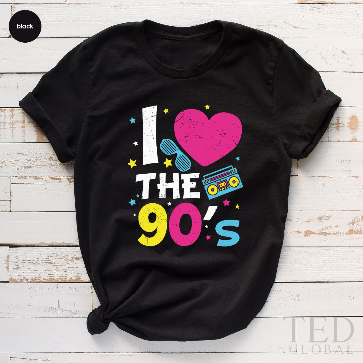 Cute I Heart The Cassette T-Shirt, Historical T Shirt, Multi-Colored Shirts, Color Revel 90s Shirt, Cassette TShirt, Gift For 90's Birthday - Fastdeliverytees.com