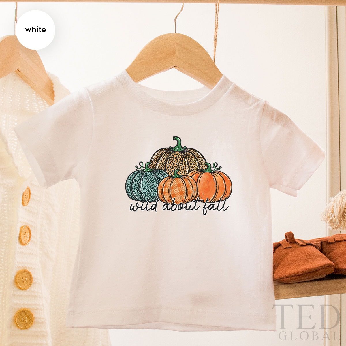 Cute Pumpkin Lover T-Shirt, Wild About Fall T Shirt, Family Thanksgiving Shirts, Pumpkin Season Shirt, Funny Fall TShirt, Thanksgiving Gift - Fastdeliverytees.com