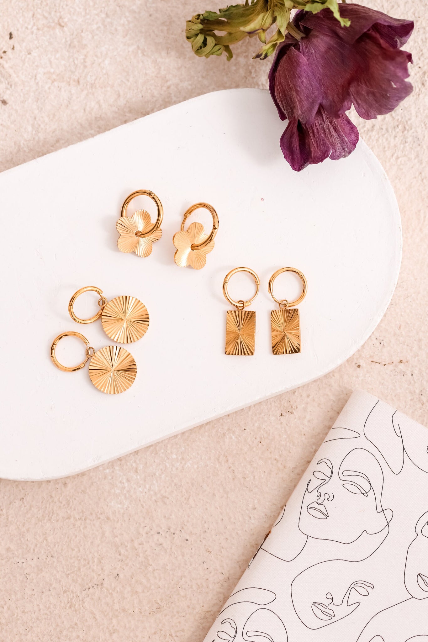 Rose Gold Ear Cuff Rose Gold Earrings Modern Earring Circle Earrings  Geometric Earring Gold Hoop Earrings Sterling Silver Earrings - Etsy